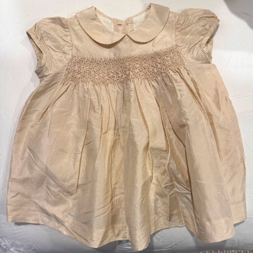 Bonpoint Baby pale rose silk dress w/ matching bloomers 
Size: 6 Months